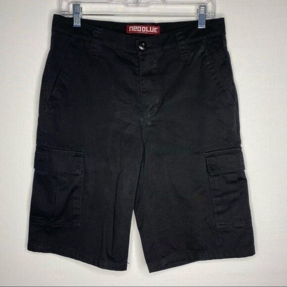 Neo Blue Black Cargo Shorts Mens 30 Waist - Picture 2 of 6